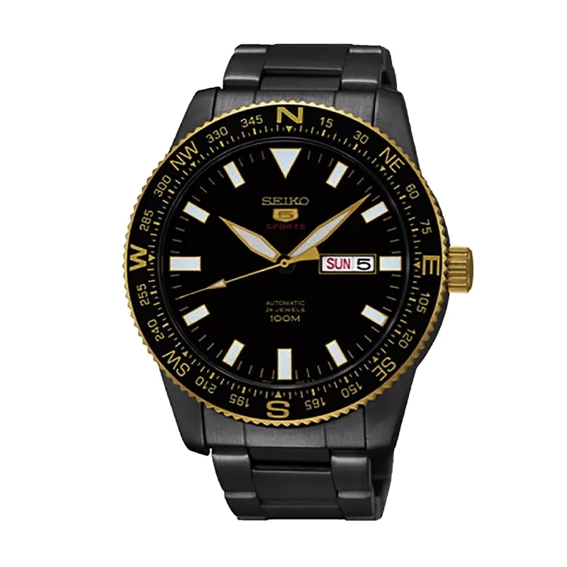 Seiko 5 Sports World Time Black Automatic Men's Watch- SRP670K1